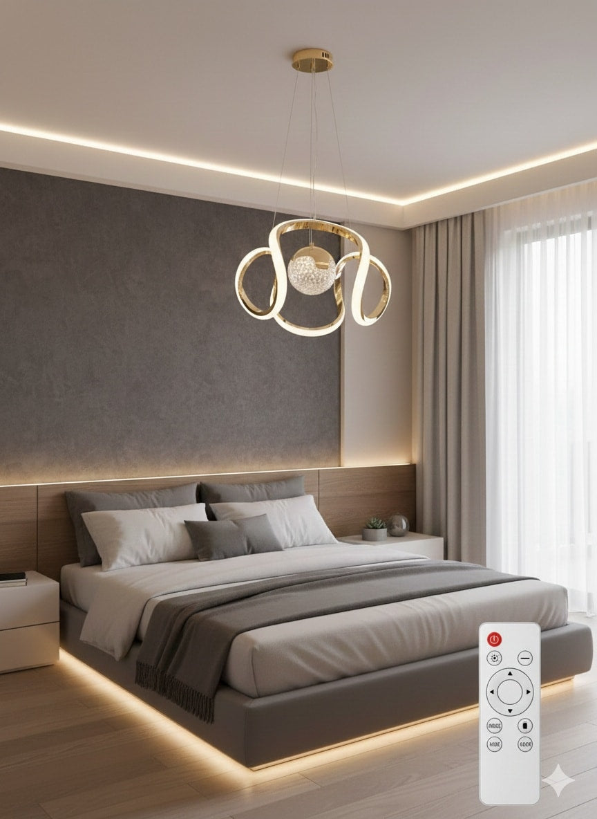 Suspension LED Moderne avec Télécommande